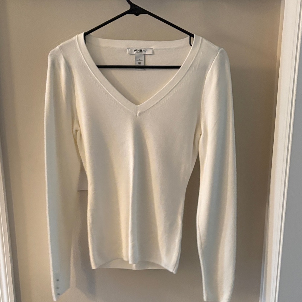 White House Black Market Ivory Knit Top